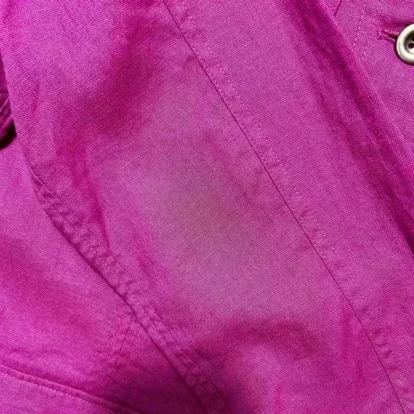 Eddie Bauer Jacket Coat Women's M Purple Solid Buttons Pockets Linen Collar - Picture 6 of 9